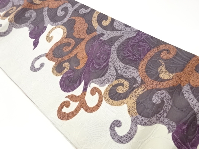JAPANESE KIMONO / FUKURO OBI / ZENTSU / MATELASS / WOVEN ABSTRACT PATTE